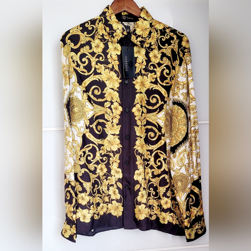 "NWT" Versace Barocco Silk Shirt